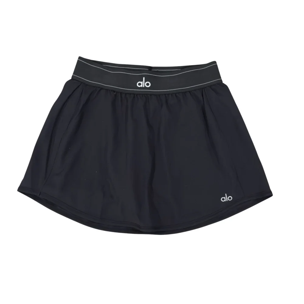 Alo Yoga Women's Size XS Athletic Black Lined Match Point Tennis Skirt Skort euc